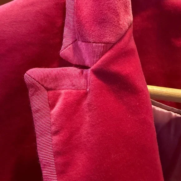 J. Crew Suit Dragonfruit Pink Velvet Featuring the Willa Blazer & Kate Trousers - Picture 12 of 16